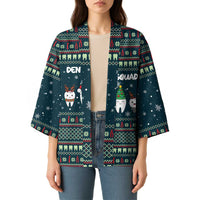 Funny Christmas Dental Squad Tooth Characters Kimono Snowflake Pattern Design - Wonder Print Shop