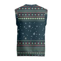 Funny Christmas Dental Squad Tooth Characters Christmas Knitted V-Neck Vest Snowflake Pattern Design - Wonder Print Shop
