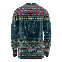 Funny Christmas Dental Squad Tooth Characters Long Sleeve Shirt Snowflake Pattern Design - Wonder Print Shop