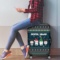 Funny Christmas Dental Squad Tooth Characters Luggage Cover Snowflake Pattern Design - Wonder Print Shop