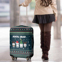Funny Christmas Dental Squad Tooth Characters Luggage Cover Snowflake Pattern Design - Wonder Print Shop