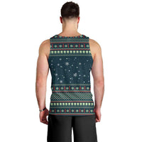 Funny Christmas Dental Squad Tooth Characters Men Tank Top Snowflake Pattern Design - Wonder Print Shop