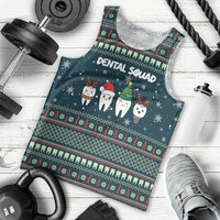Funny Christmas Dental Squad Tooth Characters Men Tank Top Snowflake Pattern Design - Wonder Print Shop