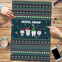 Funny Christmas Dental Squad Tooth Characters Puzzle Snowflake Pattern Design - Wonder Print Shop