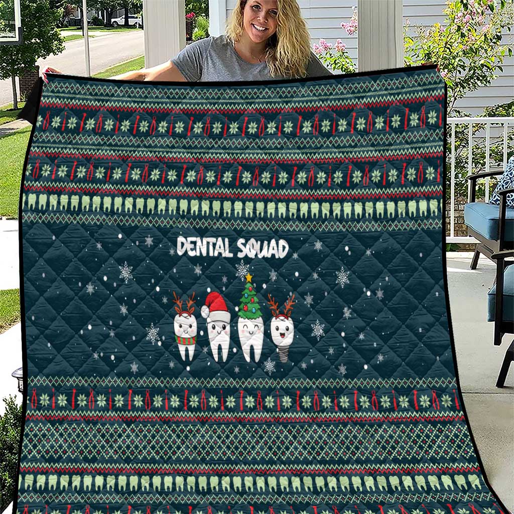 Funny Christmas Dental Squad Tooth Characters Quilt Snowflake Pattern Design - Wonder Print Shop
