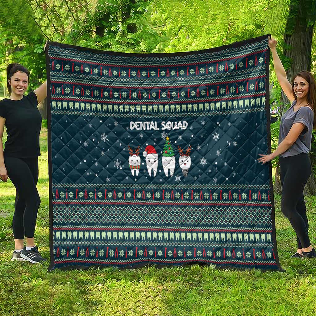 Funny Christmas Dental Squad Tooth Characters Quilt Snowflake Pattern Design - Wonder Print Shop