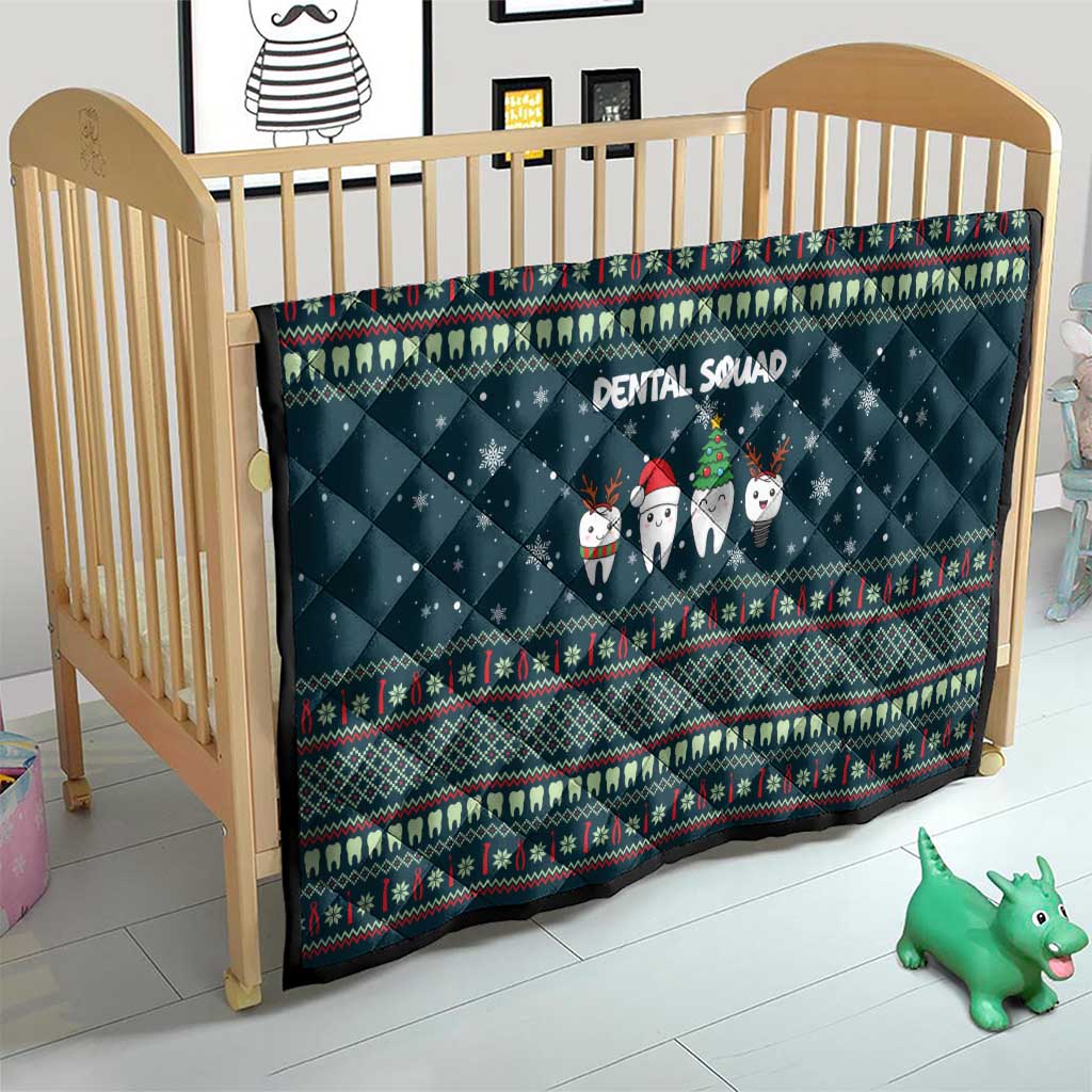 Funny Christmas Dental Squad Tooth Characters Quilt Snowflake Pattern Design - Wonder Print Shop