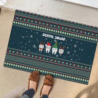 Funny Christmas Dental Squad Tooth Characters Rubber Doormat Snowflake Pattern Design - Wonder Print Shop
