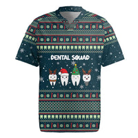 Funny Christmas Dental Squad Tooth Characters Rugby Jersey Snowflake Pattern Design - Wonder Print Shop