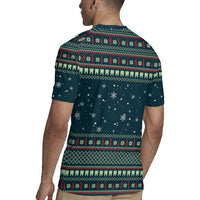 Funny Christmas Dental Squad Tooth Characters Rugby Jersey Snowflake Pattern Design - Wonder Print Shop