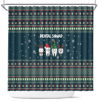 Funny Christmas Dental Squad Tooth Characters Shower Curtain Snowflake Pattern Design - Wonder Print Shop