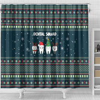Funny Christmas Dental Squad Tooth Characters Shower Curtain Snowflake Pattern Design - Wonder Print Shop