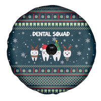 Funny Christmas Dental Squad Tooth Characters Spare Tire Cover Snowflake Pattern Design - Wonder Print Shop