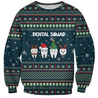 Funny Christmas Dental Squad Tooth Characters Sweatshirt Snowflake Pattern Design - Wonder Print Shop