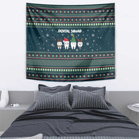 Funny Christmas Dental Squad Tooth Characters Tapestry Snowflake Pattern Design - Wonder Print Shop