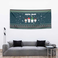 Funny Christmas Dental Squad Tooth Characters Tapestry Snowflake Pattern Design - Wonder Print Shop
