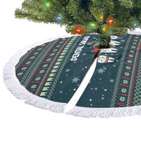 Funny Christmas Dental Squad Tooth Characters Tree Skirt Snowflake Pattern Design - Wonder Print Shop