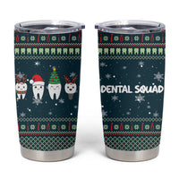 Funny Christmas Dental Squad Tooth Characters Tumbler Cup Snowflake Pattern Design - Wonder Print Shop