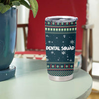 Funny Christmas Dental Squad Tooth Characters Tumbler Cup Snowflake Pattern Design - Wonder Print Shop