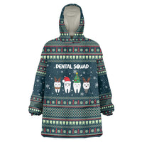 Funny Christmas Dental Squad Tooth Characters Wearable Blanket Hoodie Snowflake Pattern Design - Wonder Print Shop