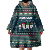 Funny Christmas Dental Squad Tooth Characters Wearable Blanket Hoodie Snowflake Pattern Design - Wonder Print Shop
