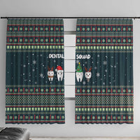 Funny Christmas Dental Squad Tooth Characters Window Curtain Snowflake Pattern Design - Wonder Print Shop