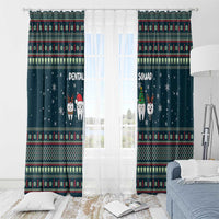 Funny Christmas Dental Squad Tooth Characters Window Curtain Snowflake Pattern Design - Wonder Print Shop