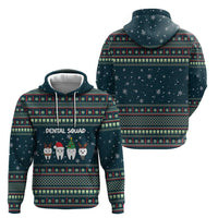 Funny Christmas Dental Squad Tooth Characters Zip Hoodie Snowflake Pattern Design - Wonder Print Shop