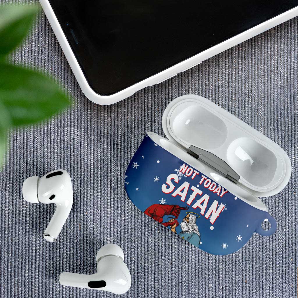 Jesus Not To Day Satan Christmas AirPods Case Funny Xmas Holiday Patterns - Wonder Print Shop