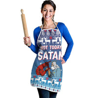 Jesus Not To Day Satan Christmas Apron Funny Xmas Holiday Patterns - Wonder Print Shop