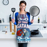 Jesus Not To Day Satan Christmas Apron Funny Xmas Holiday Patterns - Wonder Print Shop