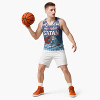 Jesus Not To Day Satan Christmas Basketball Jersey Funny Xmas Holiday Patterns - Wonder Print Shop