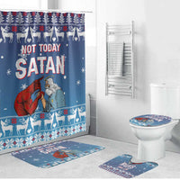 Jesus Not To Day Satan Christmas Bathroom Set Funny Xmas Holiday Patterns - Wonder Print Shop