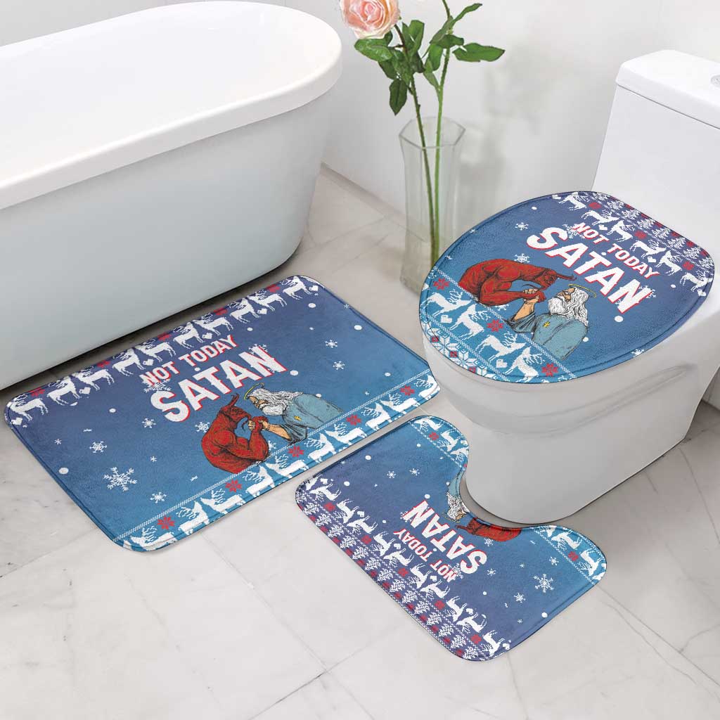 Jesus Not To Day Satan Christmas Bathroom Set Funny Xmas Holiday Patterns - Wonder Print Shop