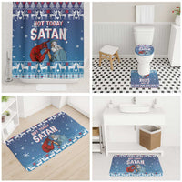 Jesus Not To Day Satan Christmas Bathroom Set Funny Xmas Holiday Patterns - Wonder Print Shop