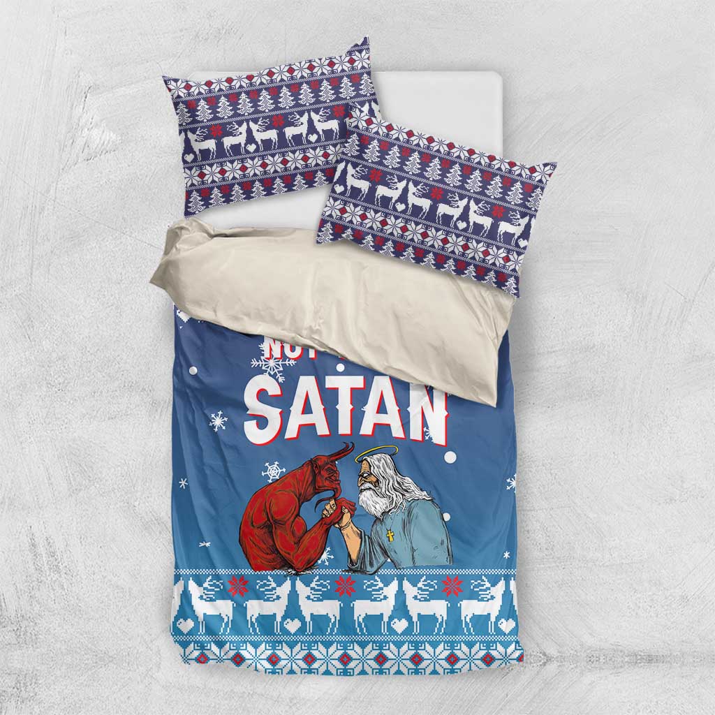 Jesus Not To Day Satan Christmas Bedding Set Funny Xmas Holiday Patterns - Wonder Print Shop