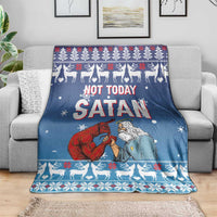 Jesus Not To Day Satan Christmas Blanket Funny Xmas Holiday Patterns - Wonder Print Shop