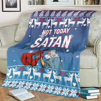 Jesus Not To Day Satan Christmas Blanket Funny Xmas Holiday Patterns - Wonder Print Shop