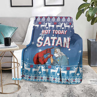 Jesus Not To Day Satan Christmas Blanket Funny Xmas Holiday Patterns - Wonder Print Shop