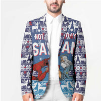 Jesus Not To Day Satan Christmas Blazer Funny Xmas Holiday Patterns - Wonder Print Shop