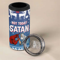 Jesus Not To Day Satan Christmas 4 in 1 Can Cooler Tumbler Funny Xmas Holiday Patterns - Wonder Print Shop