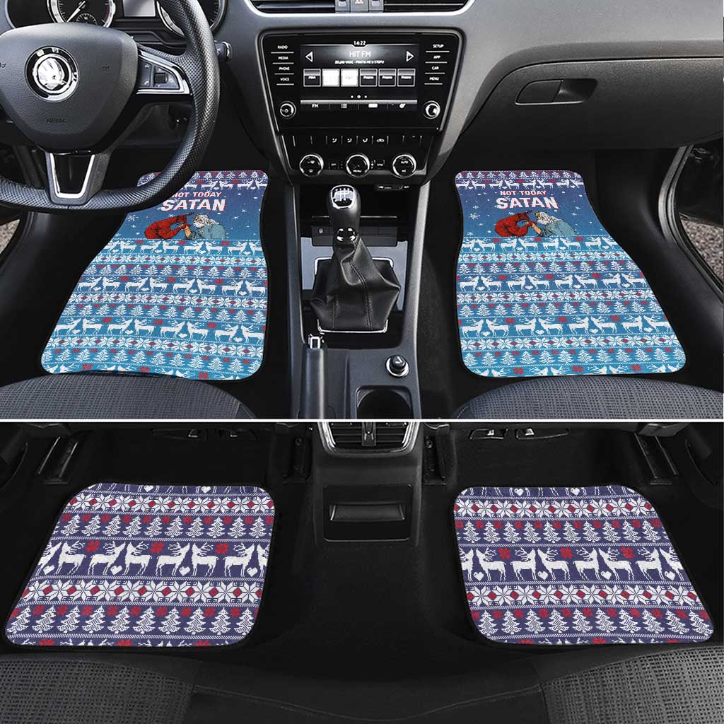Jesus Not To Day Satan Christmas Car Mats Funny Xmas Holiday Patterns - Wonder Print Shop