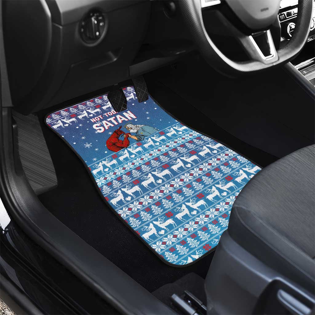 Jesus Not To Day Satan Christmas Car Mats Funny Xmas Holiday Patterns - Wonder Print Shop