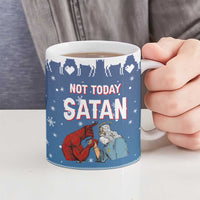 Jesus Not To Day Satan Christmas Ceramic Mug Funny Xmas Holiday Patterns - Wonder Print Shop