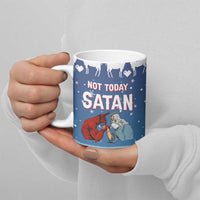 Jesus Not To Day Satan Christmas Ceramic Mug Funny Xmas Holiday Patterns - Wonder Print Shop