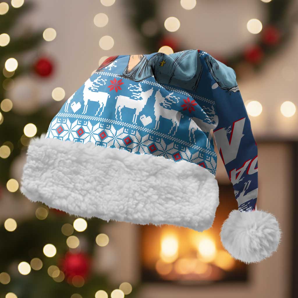 Jesus Not To Day Satan Christmas Santa Hat Funny Xmas Holiday Patterns - Wonder Print Shop