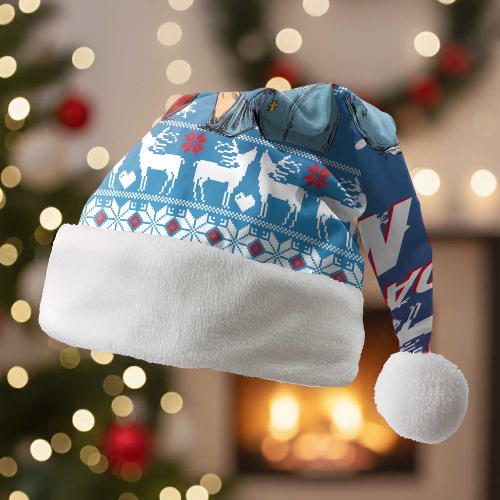 Jesus Not To Day Satan Christmas Santa Hat Funny Xmas Holiday Patterns - Wonder Print Shop