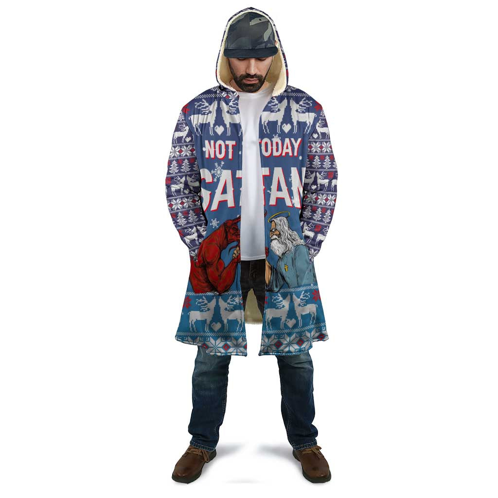 Jesus Not To Day Satan Christmas Cloak Funny Xmas Holiday Patterns - Wonder Print Shop