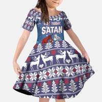 Jesus Not To Day Satan Christmas Family Matching Off The Shoulder Long Sleeve Dress and Hawaiian Shirt Funny Xmas Holiday Patterns - Wonder Print Shop