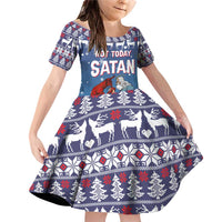 Jesus Not To Day Satan Christmas Family Matching Off Shoulder Short Dress and Hawaiian Shirt Funny Xmas Holiday Patterns - Wonder Print Shop